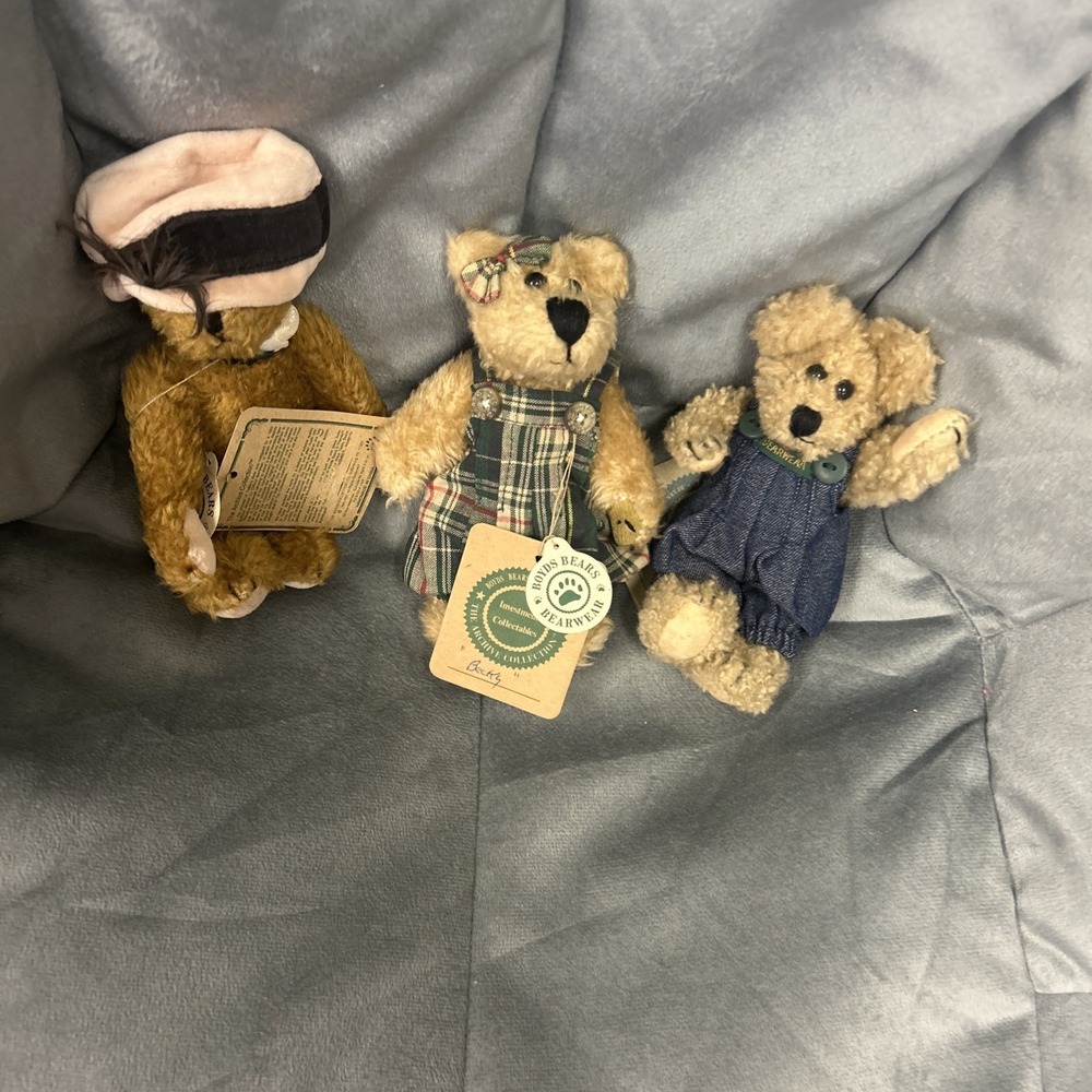 Boyds Bears HUCK BECKY CHANEL  6" Bear Lot Of 3. With Tags